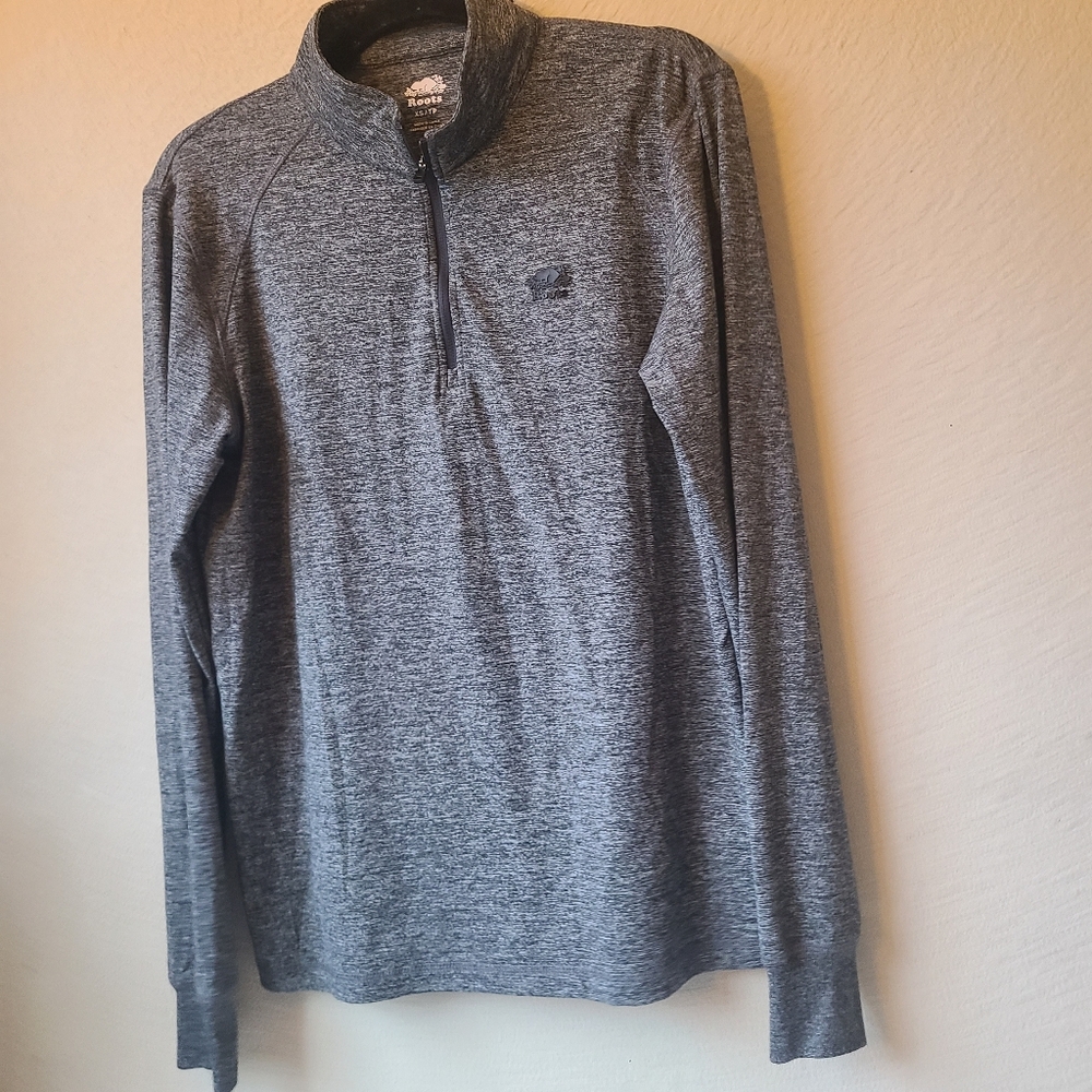 Roots Gray Quarter-Zip Pullover Women's Size XS